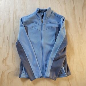 Spyder Jacket Womens Medium Blue Full Zip Grid Fleece Lightweight Outdoor Ski
